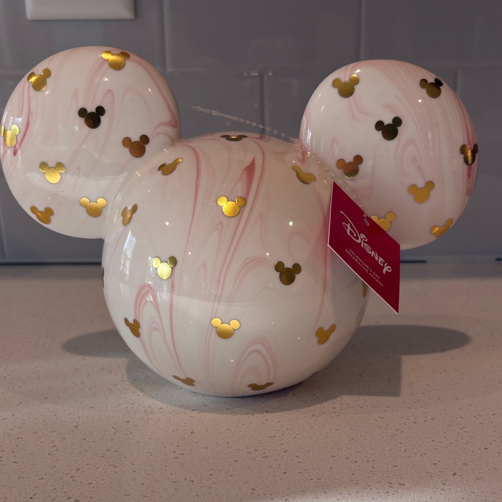 Disney Mickey Mouse White and Gold Table Decor